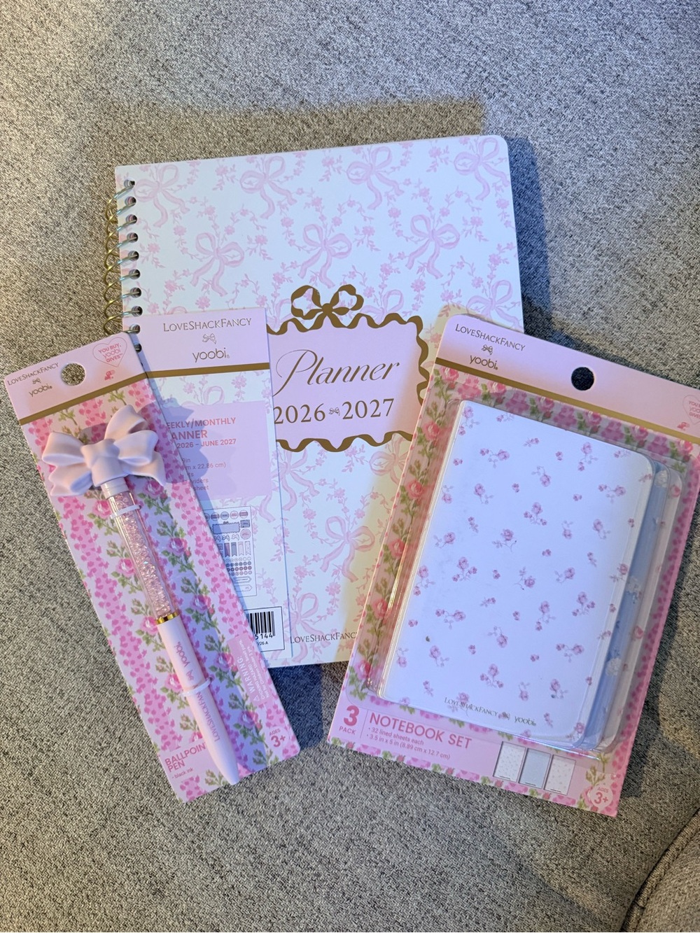 LoveShackFancy Bundle- Planner, Mini Notebooks and Pen